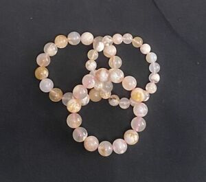 Wholesale Natural Cherry blossom Agate Bracelet Sakura Crystal Round Beads