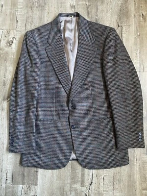 DAKS London Houndstooth Blazer Wool Sport Coat Sz 40R - Image 1 of 4