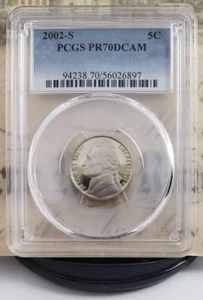 2002-S Jefferson Proof Nickel - PCGS PR70DCAM - Tops! 6897 - Picture 1 of 6