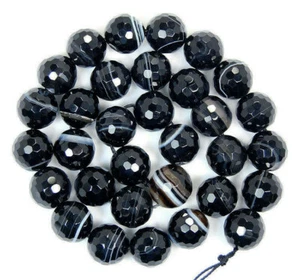4mm 6mm 8mm 10mm 12mm Faceted Striated Agate Round Beads 15" Pick Color - Picture 1 of 21