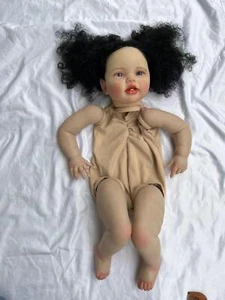 24inch Hand-rooted Hair Reborn Baby Doll Parts Unfinished Painted Kit DIY Lottie - Picture 1 of 7