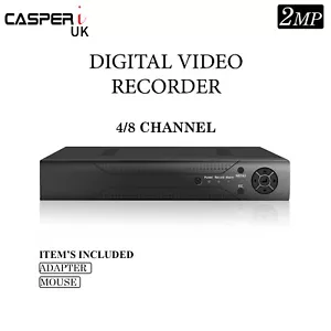 CCTV 4/8 Kanal 2 MP DVR 1080P Digitaler Videorecorder AHD VGA HDMI BNC UK - Bild 1 von 12