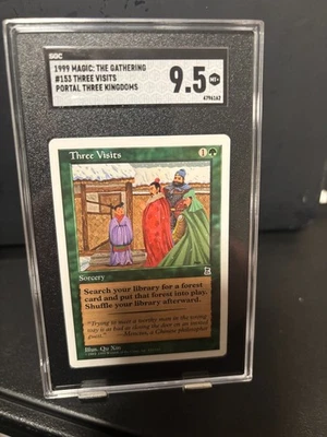 Portal Three Kingdoms three visits rare SGC 9.5 Magic MTG P3K #153 - Image 1 of 2