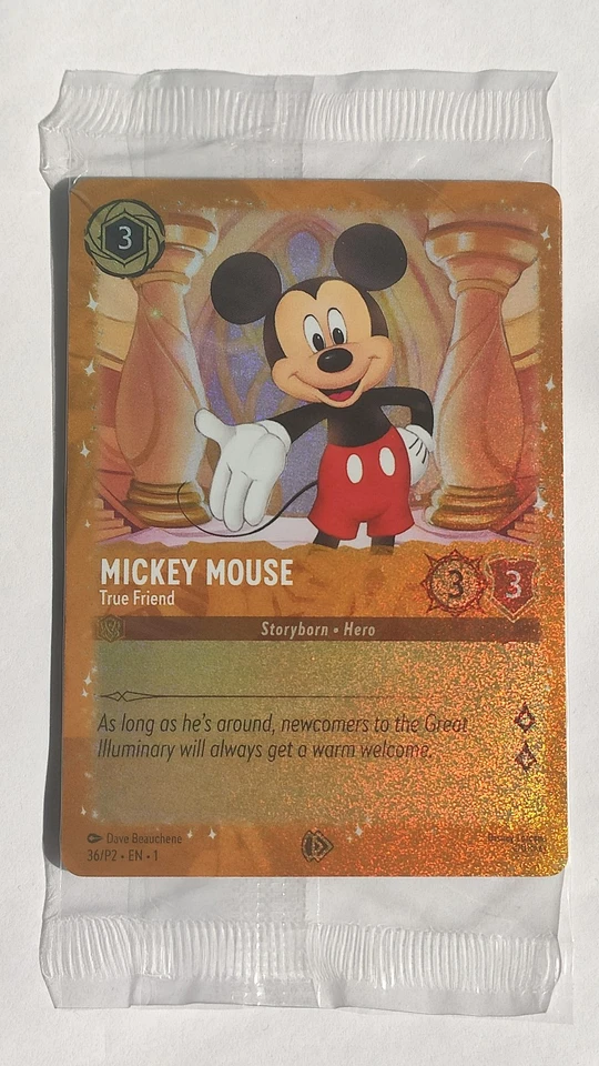 Disney Lorcana Mickey Mouse True Friend Glimmer Foil Promo 36/P2 Karte Sealed - Bild 1 von 1