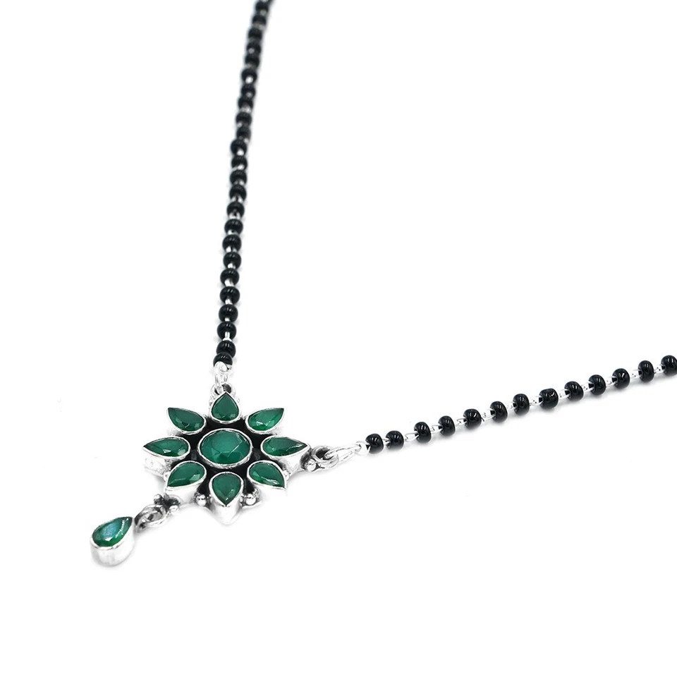 Collar Aventurina Natural 925 Joyería Plata de Ley Gemas Verdes Joyería Foto 1 de 3