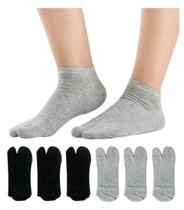 Womens Cotton Tabi Socks 5/6 Pairs Solid 2-Toe Flip Flop Ankle Socks - Picture 1 of 7