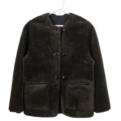 Chaqueta de mujer MANGO MNG talla S verde efecto piel sintética imitación cuero sin cuello Foto 1 de 4