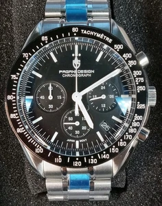 PAGANI DESIGN MOON Chrono Sapphire SS JAPAN VK-63 40mm Uhr mit Datum PD-1701 - Bild 1 von 13