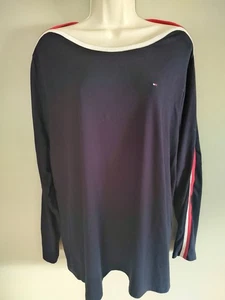 Tommy Boatneck USA rosso bianco e blu barca a vela manica lunga 1X - Foto 1 di 6