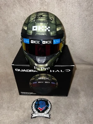 Mini capacete Lando Norris assinado oficial 1:2 Halo Master Chief McLaren Beckett - Imagem 1 de 4