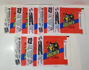 Lot of (9) 1981-82 Topps Hockey Cards Wax Pack Wrappers 3x 3 different Ads - Bild 1 von 3