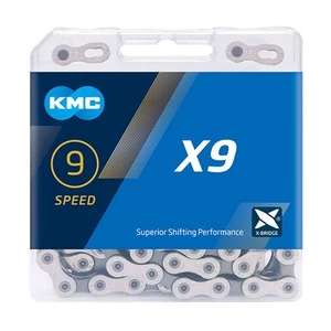 KMC X9 Silver/Grey Chain 122L cycle bike chain - Picture 1 of 1