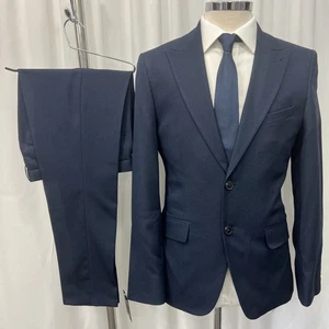 Traje moderno de 2 piezas Taylor & Wright azul texturizado calce ajustado C38R W32 L29 - Imagen 1 de 22