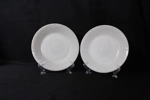 Fire King Ware 9” Dinner Plates Set Of 2 Vintage 1949-1962 Ivory Swirl - Picture 1 of 12