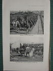 1914 WWI WW1 PRINT HIGHLANDERS ON MARCH THROUGH FRANCE ~ FRENCH AT ENGLISH CAMP