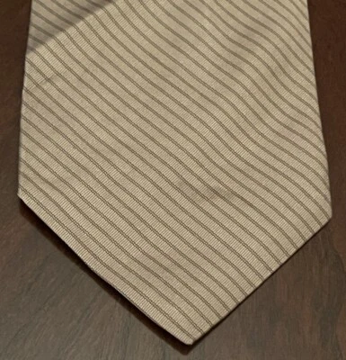 Vintage Kenneth Cole Tan 100% Imported Silk Men’s Neck Tie Made In USA - Image 1 of 4