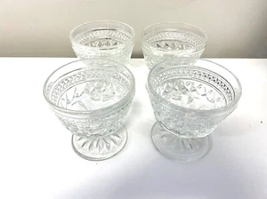 Wexford by Anchor Hocking Vintage Footed Dessert Dish 3-3/4” Set Of 4 - Picture 1 of 5