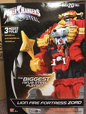 Power Rangers Ninja Steel Lion Fire Fortress Zord 20” de alto 3 en 1 juego nuevo  Foto 1 de 3
