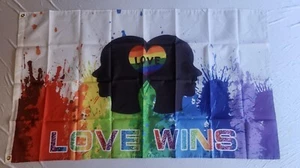 Bandera Orgullo Gay LGBTQ - El amor gana - 37 pulgadas x 56 pulgadas - Imagen 1 de 2