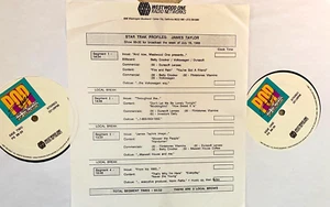 7/18/88 STAR TRAK 1 HR, 2 LP JAMES TAYLOR IN STUDIO PROFILE, 9 HITS SUPER RARE - Picture 1 of 1