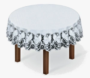 Tablecloth Lace Table Cover Round Vintage Wedding Home Decor Grey - Picture 1 of 2