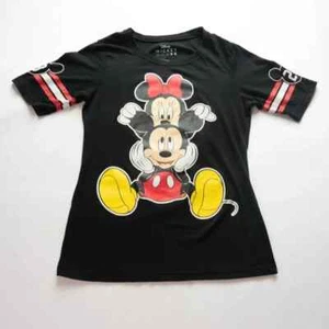 Disney Mickey Minnie Mouse Big Girls Medium Black Red Graphic Short Sleeve Shirt - Picture 1 of 11