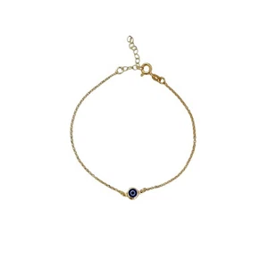 Silver Greek Evil Eye Dark Blue Enamel Bracelet. 925 Sterling Silver. Good Luck - Picture 1 of 4