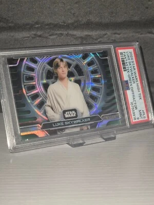 2024 Topps Star Wars High Tek Fantastek Green Diffractor /10 Luke Skywalker PSA - Image 1 of 3