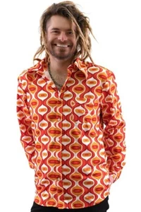 Comycom Herren 70er Langarm Hemd DROPS orange - Bild 1 von 7