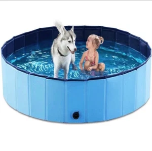 Dog Pool Foldable Easy Set Portable pet Bath Swimming Pool Animal Cleaning Pool - Picture 1 of 6
