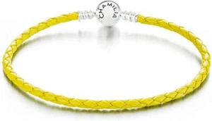 Chamilia LIME GREEN BRAIDED LEATHER Bracelet SMALL 7.1" 1030-0131 $40 - Picture 1 of 7