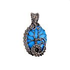Sleeping Beauty Turquoise Copper Valentine Gift Wire Wrapped Tree Of Life 2.09"