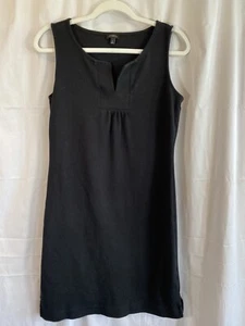 Talbots Dress Sheath solid black sleeveless size small 100% cotton women's - Picture 1 of 7