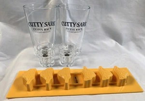 2 New Cutty Sark Cutty Leads Beer Follows Glasses 2 Shot Glasses & Ice Cube Tray - Picture 1 of 6