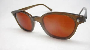 Pentax Hoya Sunglasses Horn Rim 60's Style Brown Frame Amber Hi Def 50 Large - Picture 1 of 6