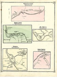 1875 Mapa de pueblos de Rockland del Atlas del condado de Sullivan NY: Purvis Morsston etc. - Imagen 1 de 4