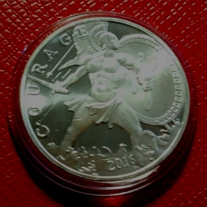 Ronda de arte de héroe griego Courage Ajax 2016 1 oz... plata fina 999-antiguos modernos - Imagen 1 de 4