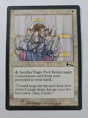 MTG Magic The Gathering Card Tragic Poet Summon Townsfolk White Urza's Legacy  - Image 1 of 2