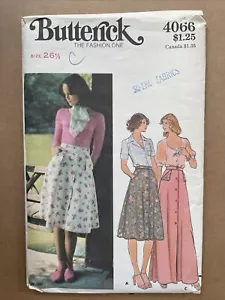 Vintage 70s/80s Womens SKIRT Sewing Pattern 4066 Butterick Size Waist 26.5”CUT - Picture 1 of 3