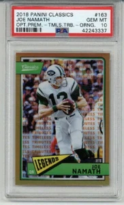 2018 PANINI CLASSICS TIMELESS TRIBUTES #163 JOE NAMATH LE 11/15 PSA 10 LOW POP 1 - Picture 1 of 2