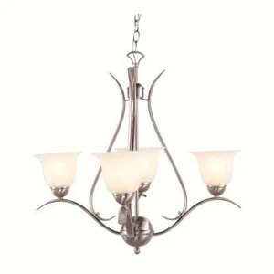 Trans Globe Ribbon Branched 4 Light Chandelier In Nickel - 9280 BN - Picture 1 of 1