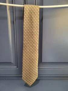 Jos. A Bank Taupe & Blue Geometric 100% Silk Tie with Pricetag Attached - Picture 1 of 5