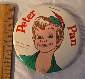 Vintage 1953 Peter Pan Walt Disney Prod Pinback Metallknopf Benay Albee  - Bild 1 von 8