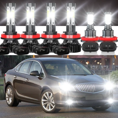 For Buick Verano 2012 2013 2014-2017 Combo LED Headlight +Fog Light White Bulbs - Image 1 of 4
