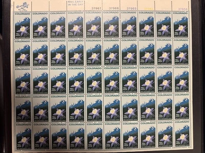 Scott #1711 Colorado Sheet of 50 13¢ Stamps (1977) - Image 1 of 2