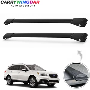 Fits Subaru Outback 2014-2020 Flush Roof Racks CrossBars Black Color - Picture 1 of 17