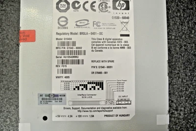 HP Q1540A Q1540-60002 Q1540-69201 378465-001 LTO3 FH LVD TAPE DRIVE - Image 1 of 3