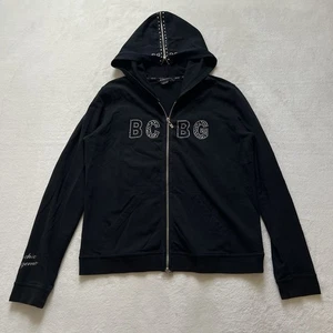 Damen y2k McBling Schwarz & Silber Strass Hoodie Jacke BCBG Größe XL - Bild 1 von 8