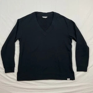 Orvis Black V Neck Pullover Sweatshirt Fleece Lined Casual Medium - Picture 1 of 6