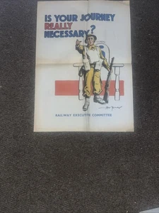 British propaganda poster World War II titled "Is Your Journey Really 41 X 58 cm - Picture 1 of 3